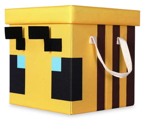 Minecraft Bee Fabric Storage Bin Cube Organizer with Lid | 15 Inches