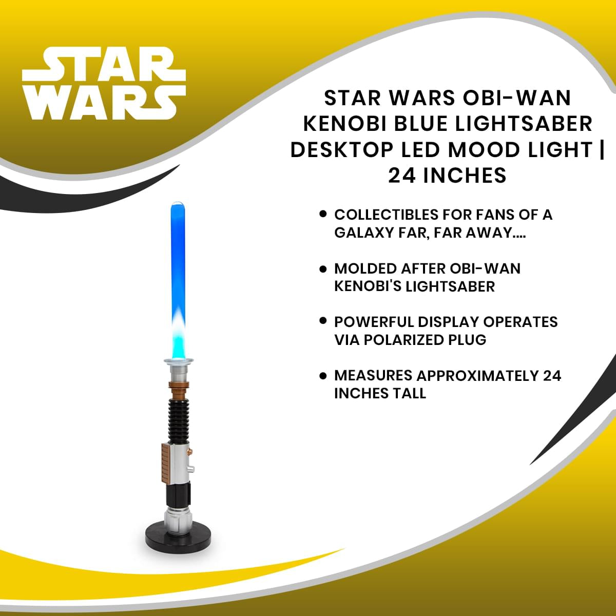 Star Wars Obi-Wan Kenobi Blue Lightsaber Desktop LED Mood Light | 24 Inches