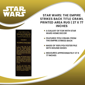 Star Wars: The Empire Strikes Back Title Crawl Printed Area Rug | 27 x 77 Inches