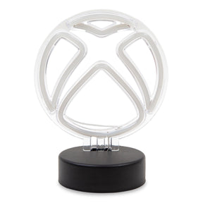 Xbox Logo Battery-Powered White Neon Desk Lamp Light | 9 Inches Tall