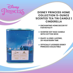 Disney Princess Home Collection 11-Ounce Scented Tea Tin Candle | Cinderella