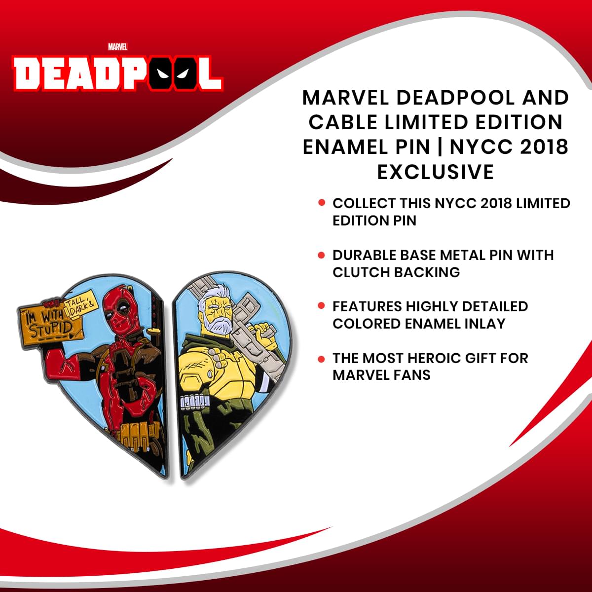  Marvel Studios: Deadpool Family Limited Edition Exclusive  Officially Licensed Metal-based with Enamel Four Lapel Pin Set. SIzes: 3-4.  2cm. ( Exclusive) : Clothing, Shoes & Jewelry