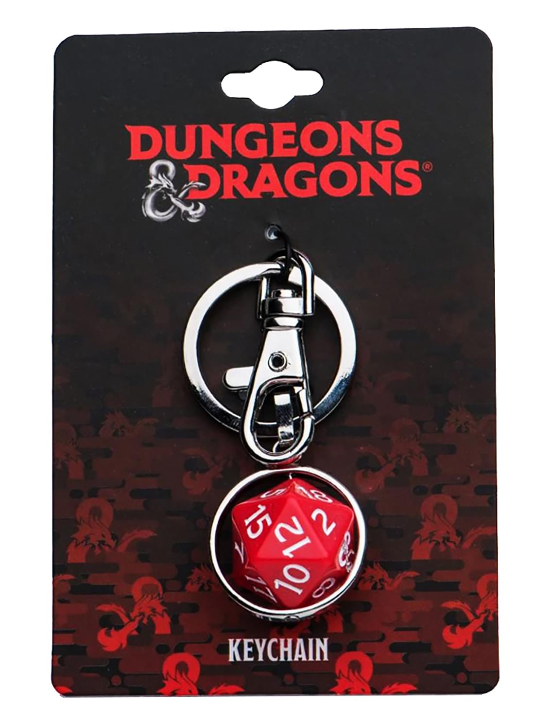 Dungeons & Dragons Spinning 20-Sided Dice Metal Keychain