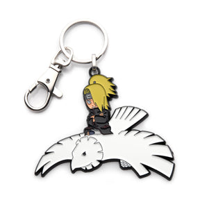 Naruto Shippuden Deidara On Clay Bird Enamel Pendant Keychain