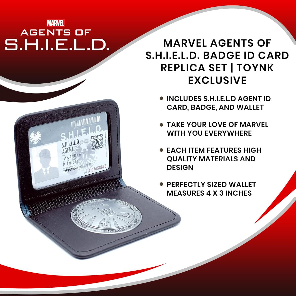 Marvel Shield Badge, ID Card, Wallet Approx 3.15 x 3.94