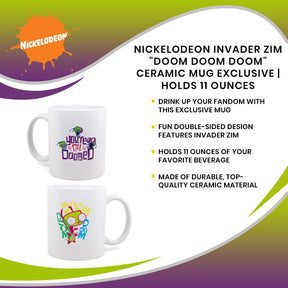 Nickelodeon Invader Zim "Doom Doom Doom" Ceramic Mug Exclusive | Holds 11 Ounces