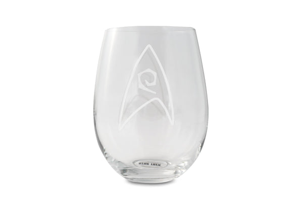  Star Trek Stemless Wine Glass Decorative Etched Command Emblem