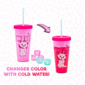 Disney The Aristocats Marie Color-Changing Plastic Tumbler | Holds 24 Ounces