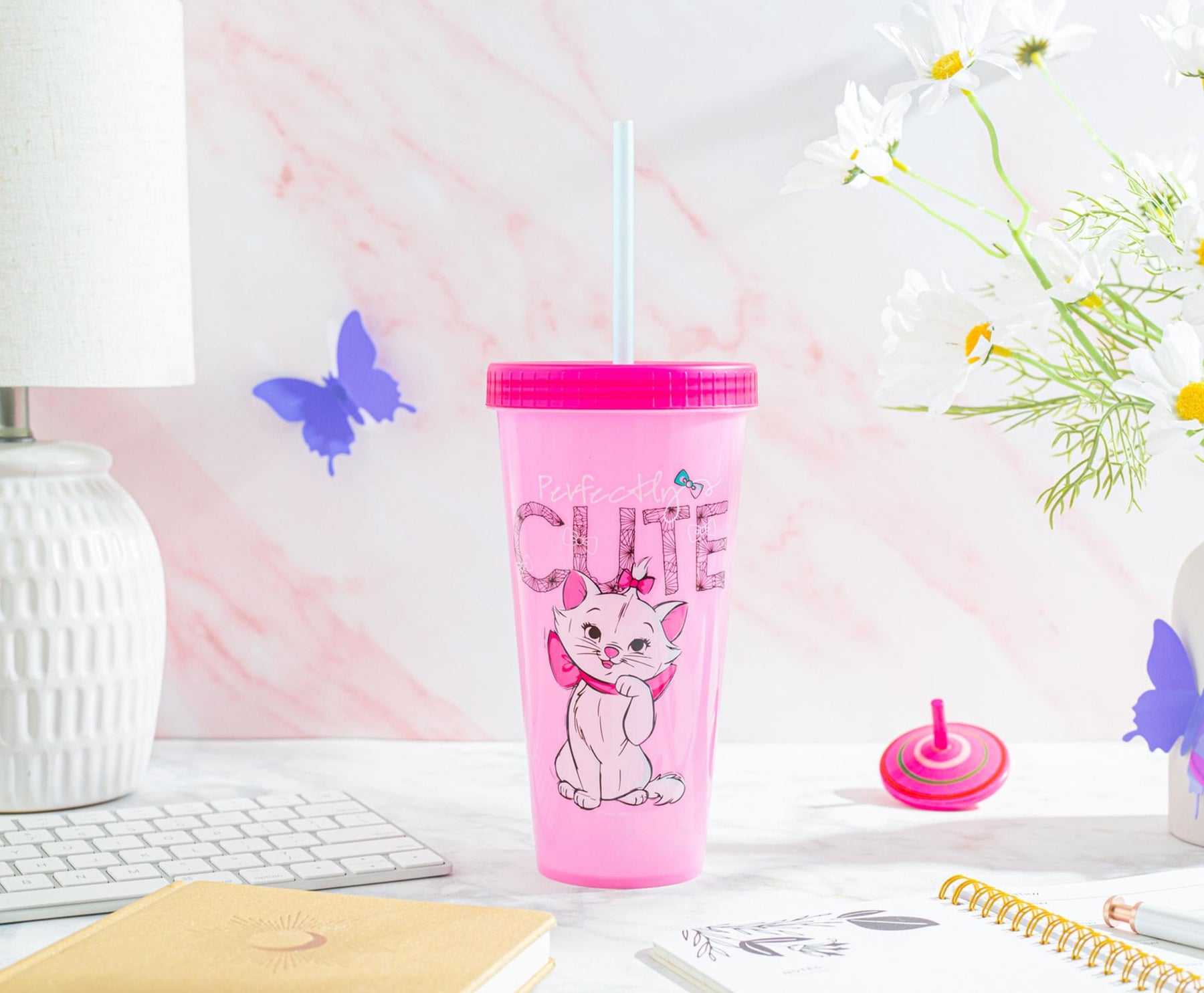 Disney The Aristocats Marie Color-Changing Plastic Tumbler | Holds 24 Ounces