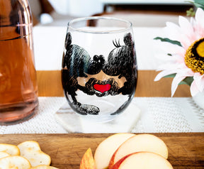 Disney Mickey and Minnie Mouse Teardrop Stemless Wine Glass | Holds 20 Ounces