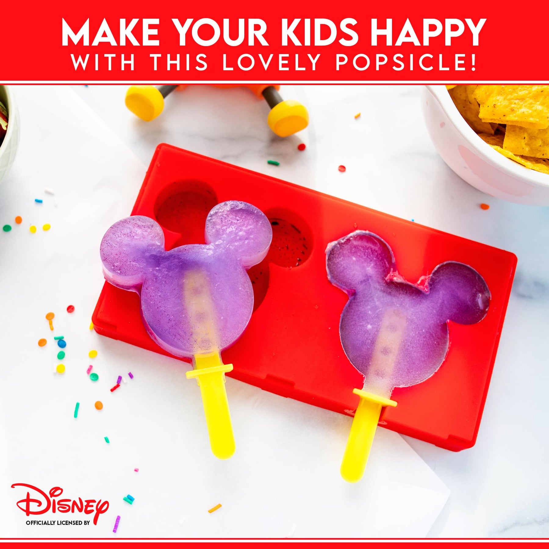 Disney Mickey Mouse 2-Piece Silicone Popsicle Mold Maker Set