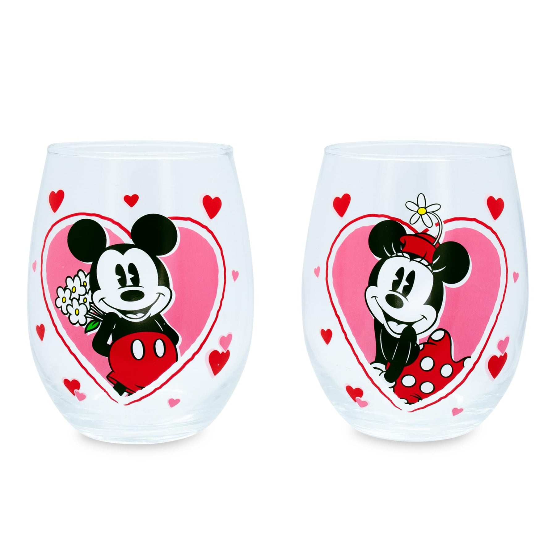 Disney Mickey & Minnie drinking glasses set of 2