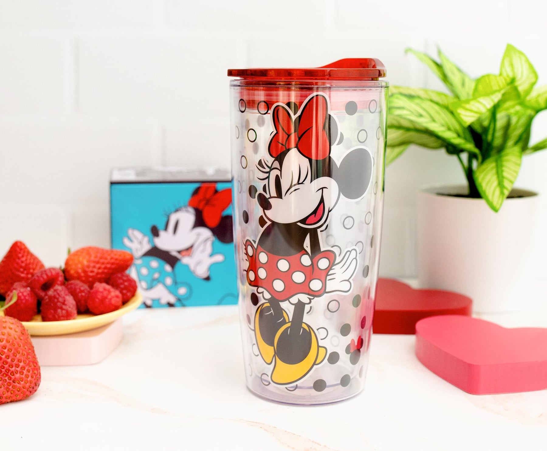 Disney Plastic Tumbler with Straw - Minnie Mouse Icon Polka