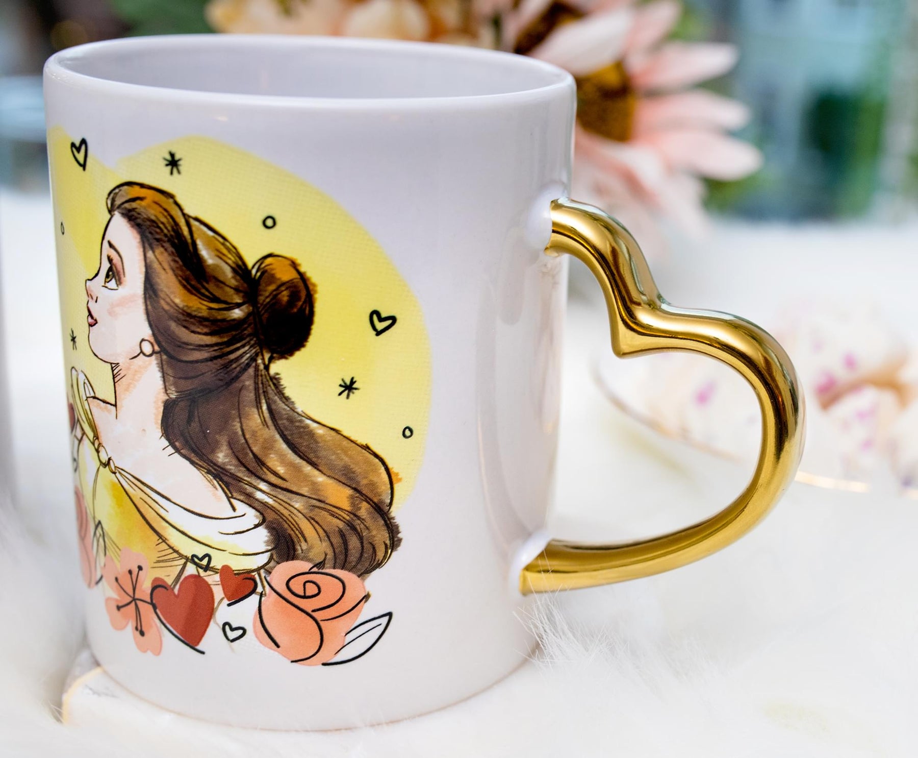 Ceramic Disney Princess Mugs, Heart Shaped Handle Coffee Mugs, Disney Mugs,  Princess Mugs, Mugs, Gifts for Her, Gifts for Kids, Coffee Cup 