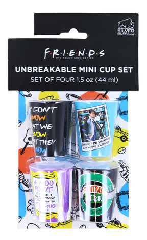 Friends Quotes 1.5-Ounce Plastic Mini Shot Glasses | Set of 4