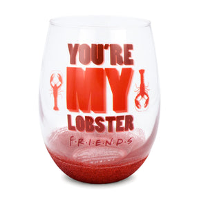 Friends "You're My Lobster" Teardrop Stemless Wine Glass | Holds 20 Ounces