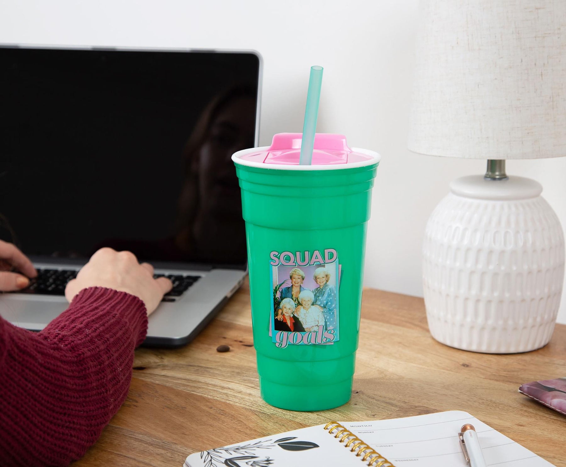 The Golden Girls "Squad Goals" Tumbler with Lid and Straw | Holds 32 Ounces