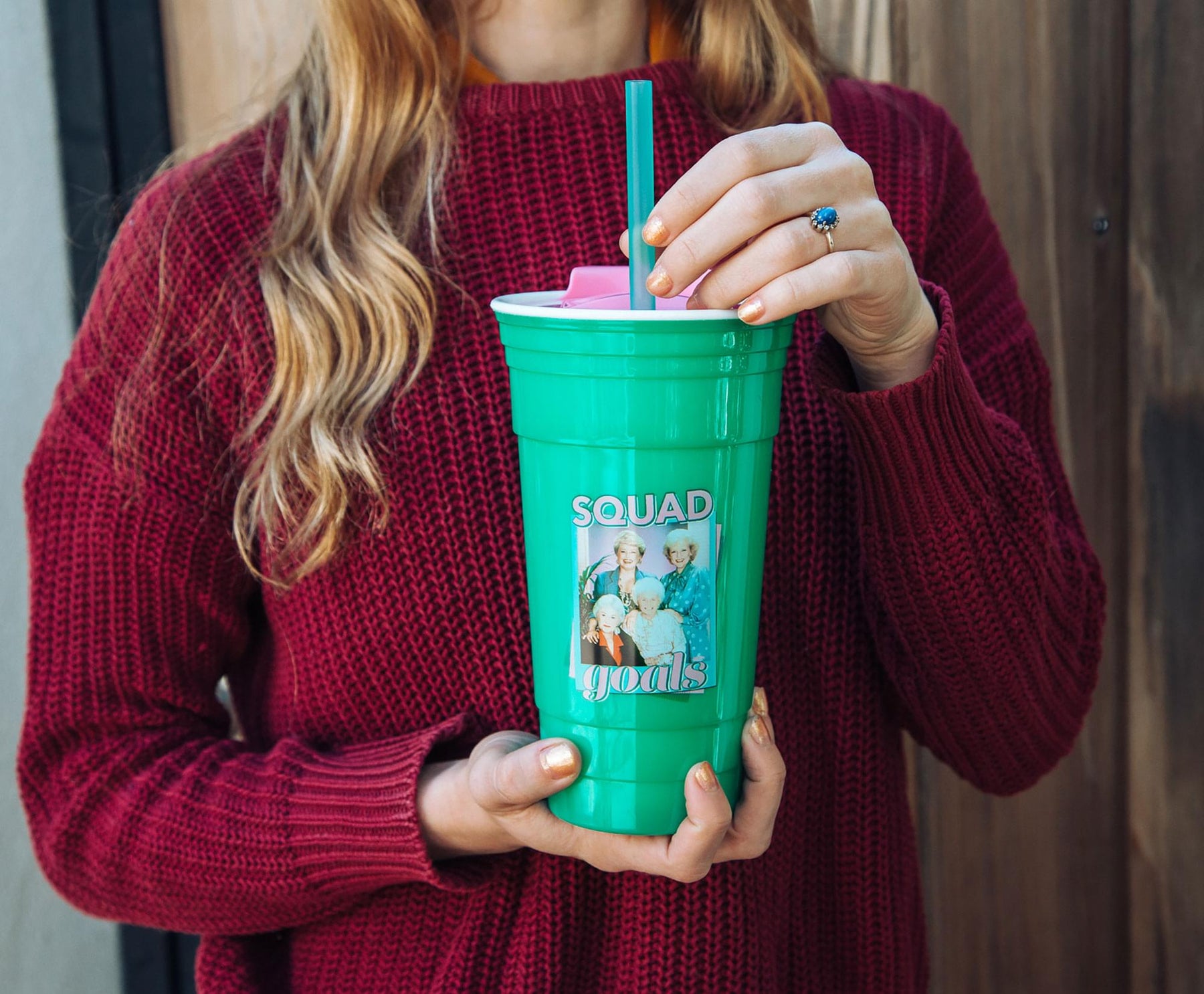 The Golden Girls "Squad Goals" Tumbler with Lid and Straw | Holds 32 Ounces