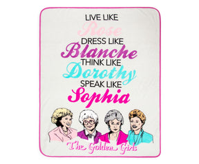 The Golden Girls "Live Like" Micro Plush Throw Blanket | 45 x 60 Inches