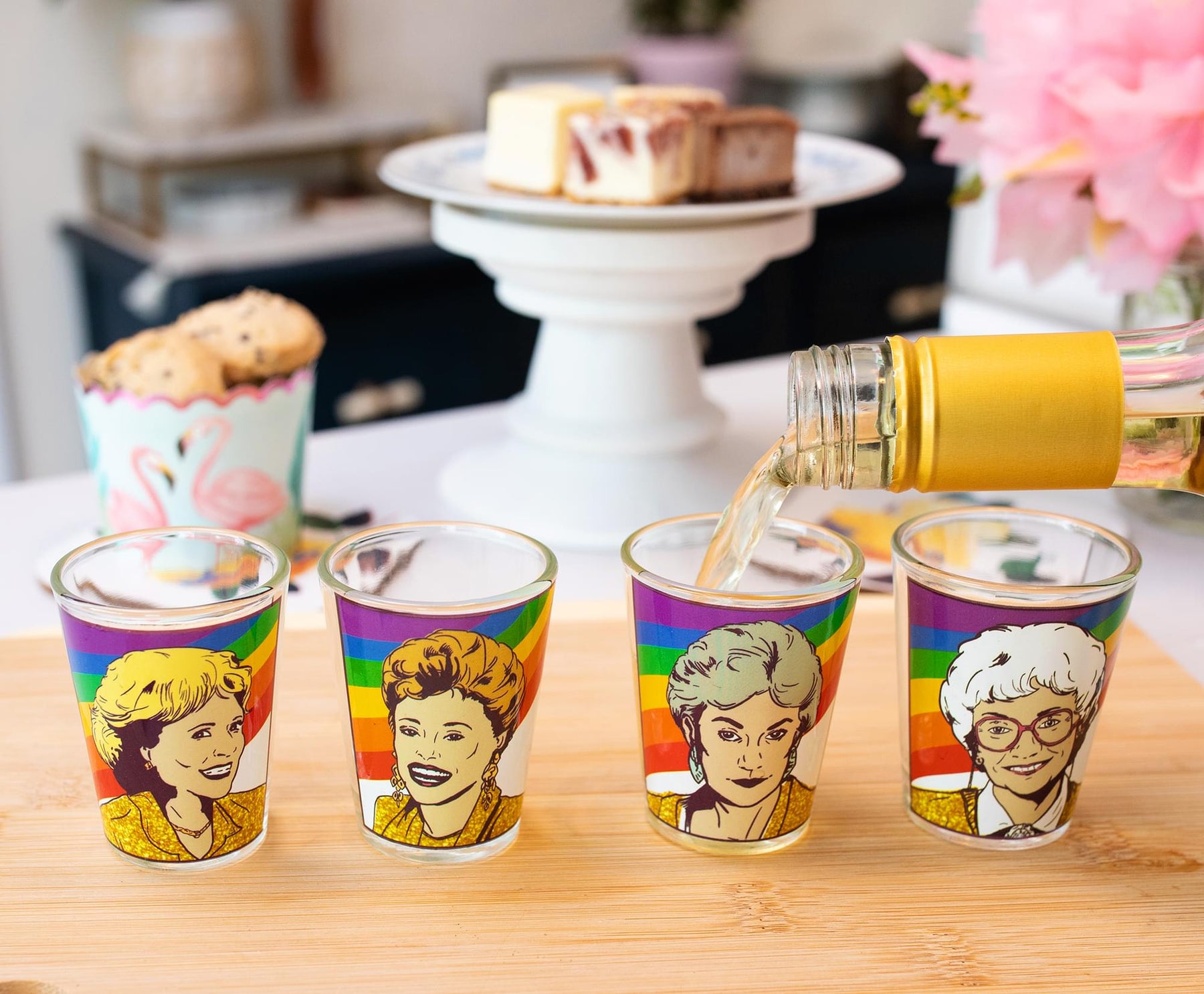 The Golden Girls Rainbow 1.5-Ounce Mini Glasses | Set of 4