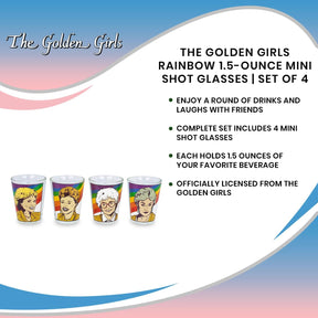 The Golden Girls Rainbow 1.5-Ounce Mini Glasses | Set of 4