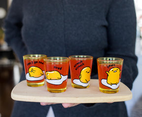 Gudetama Sleepy 1.5-Ounce Mini Glass Cups | Set Of 4