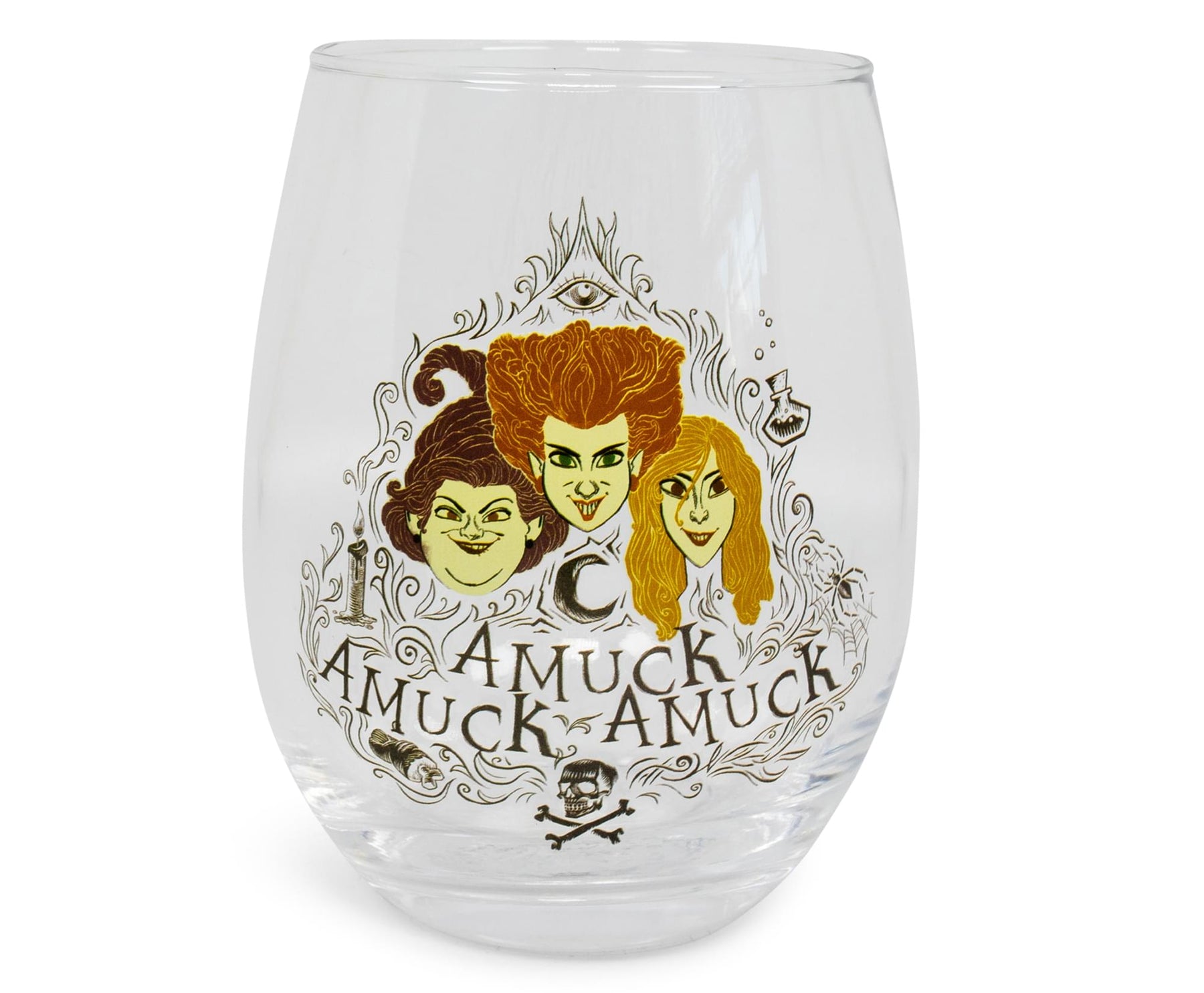 Disney Hocus Pocus Amuck Stemless Glass | Holds 20 Ounces