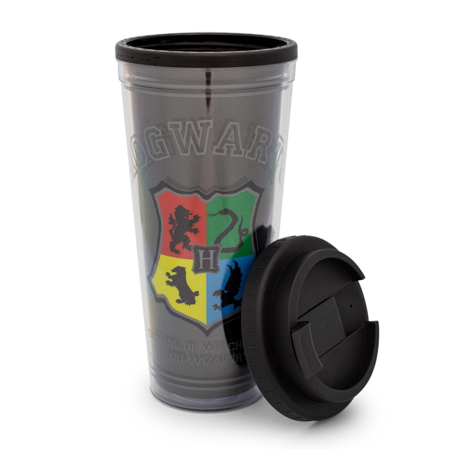 Harry Potter Hogwarts Crest Plastic Tumbler With Lid | Holds 24 Ounces