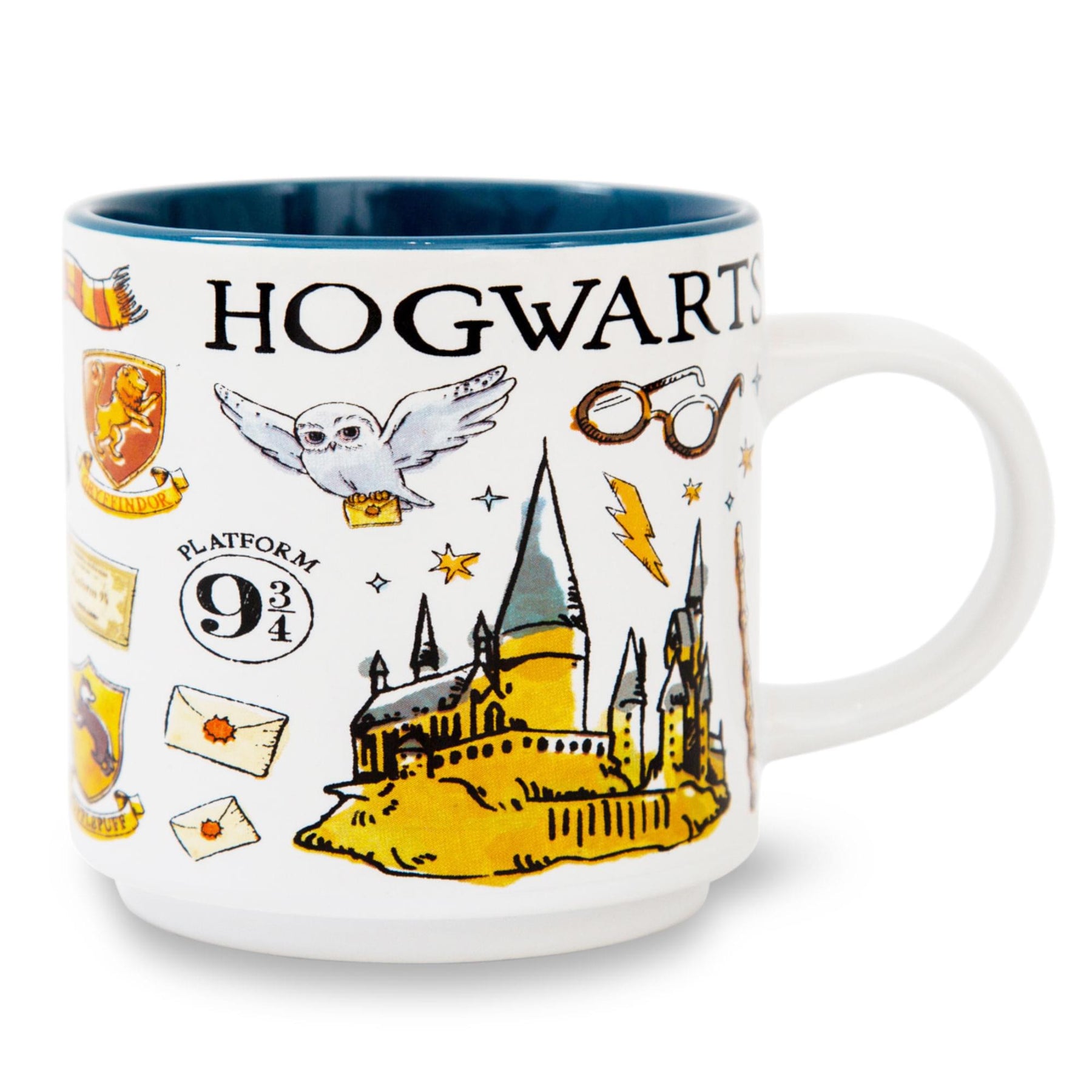 Harry Potter Hogwarts Allover Icons Ceramic Stacking Mug | Holds 13 Ounces