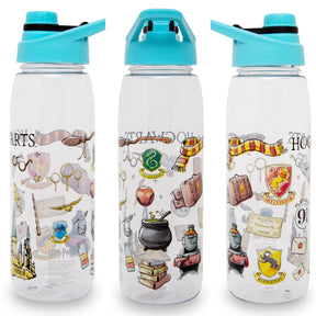 Harry Potter Hogwarts Destination Plastic Water Bottle With Twist Spout | Holds 28 Ounces