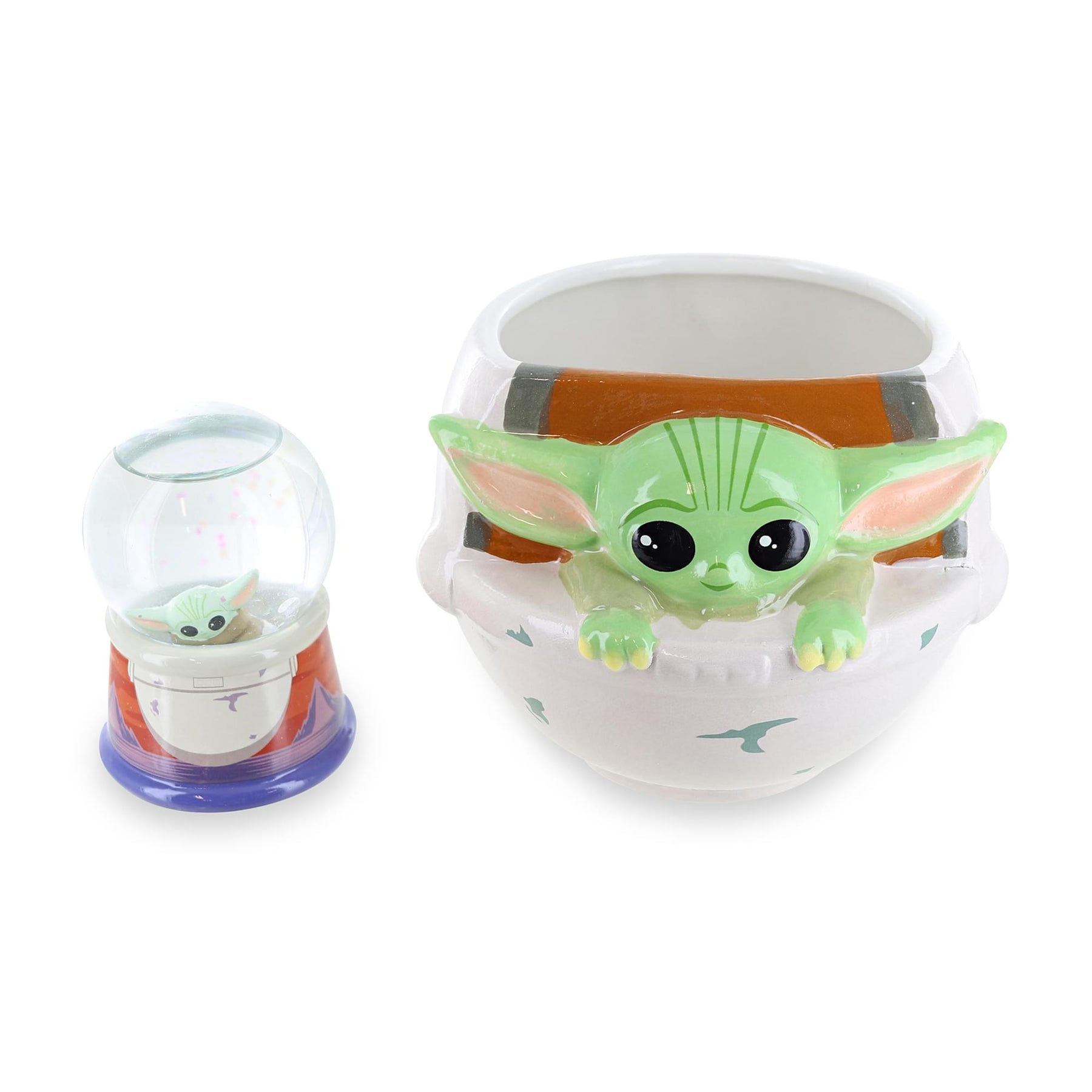 Star Wars: The Mandalorian Grogu 20-Ounce Sculpted Mug and 2-Inch Snow Globe Set