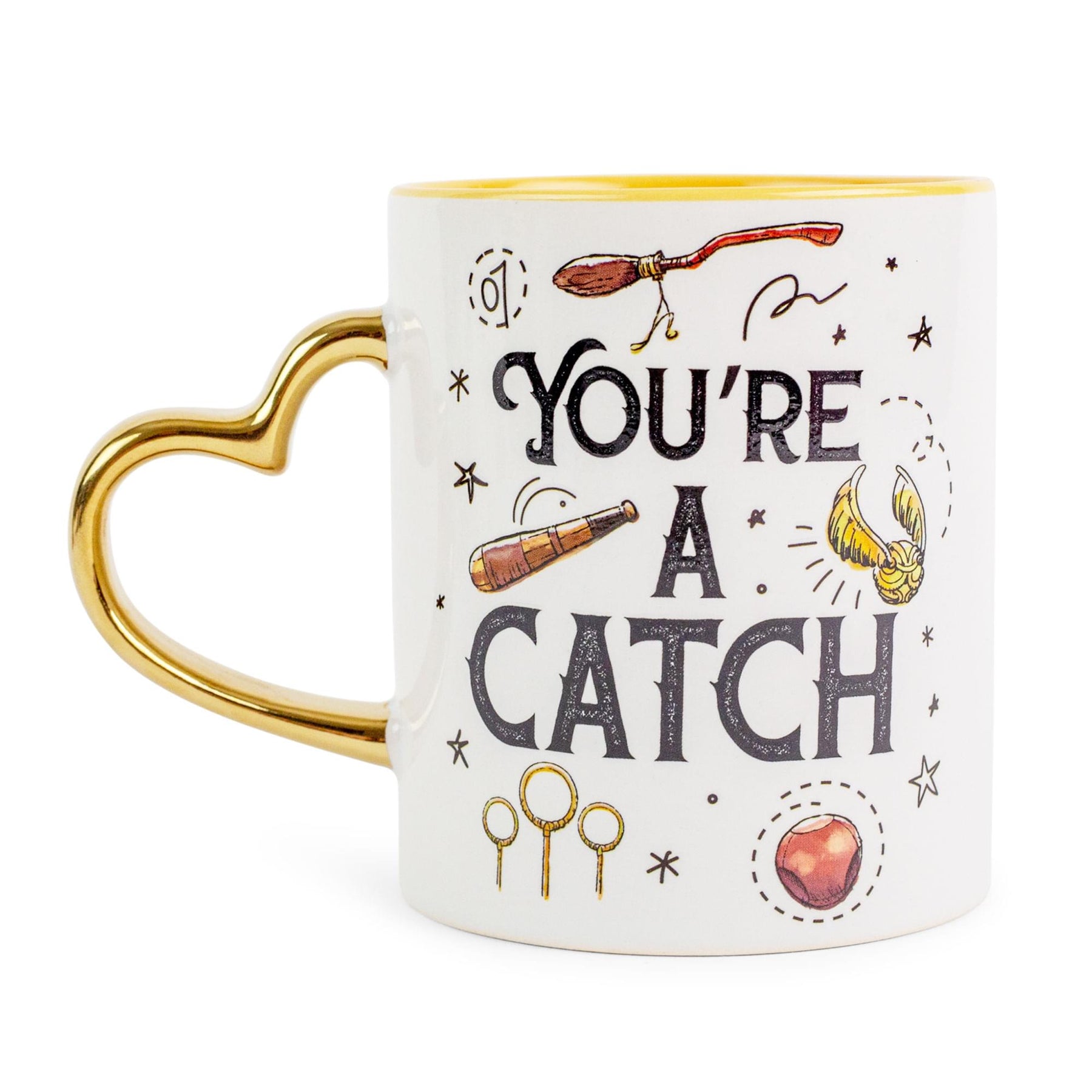 Harry Potter Quidditch "You're A Catch" Sculpted Handle Ceramic Mug | 14 Ounces