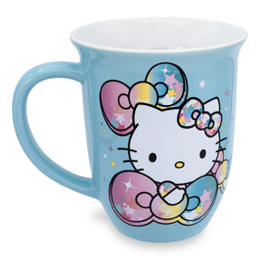 Sanrio Hello Kitty Pastel on Rainbow Wide Rim Ceramic Mug | Holds 16 Ounces