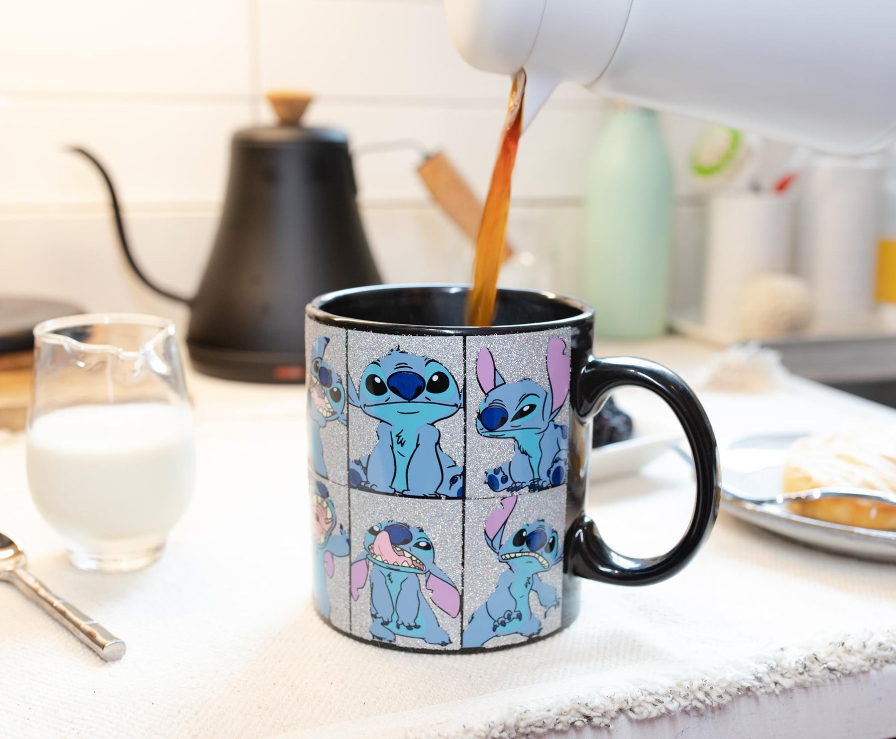 Disney Lilo & Stitch Glitter Collage Ceramic Mug | Holds 20 Ounces