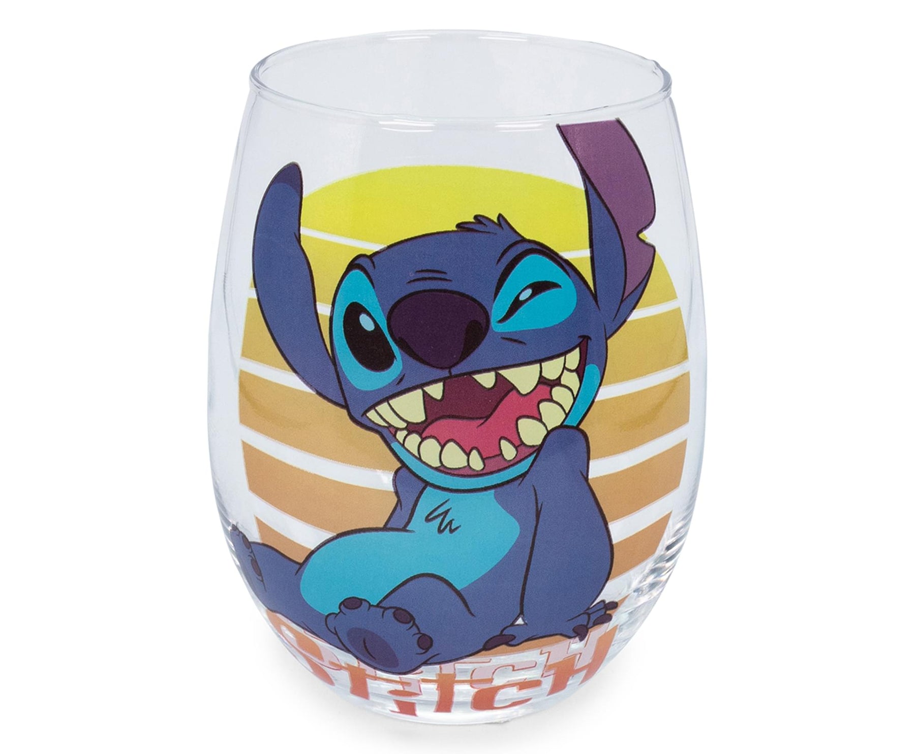 Disney Lilo & Stitch Aloha, Paradise Stemless Wine Glass Holds 20 Ounces