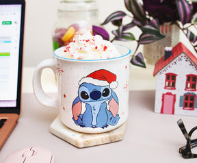 Disney Lilo & Stitch Santa Hat Ceramic Camper Mug | Holds 20 Ounces