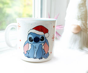 Disney Lilo & Stitch Santa Hat Ceramic Camper Mug | Holds 20 Ounces