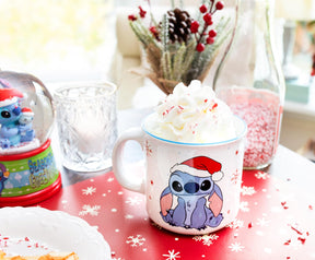 Disney Lilo & Stitch Santa Hat Ceramic Camper Mug | Holds 20 Ounces