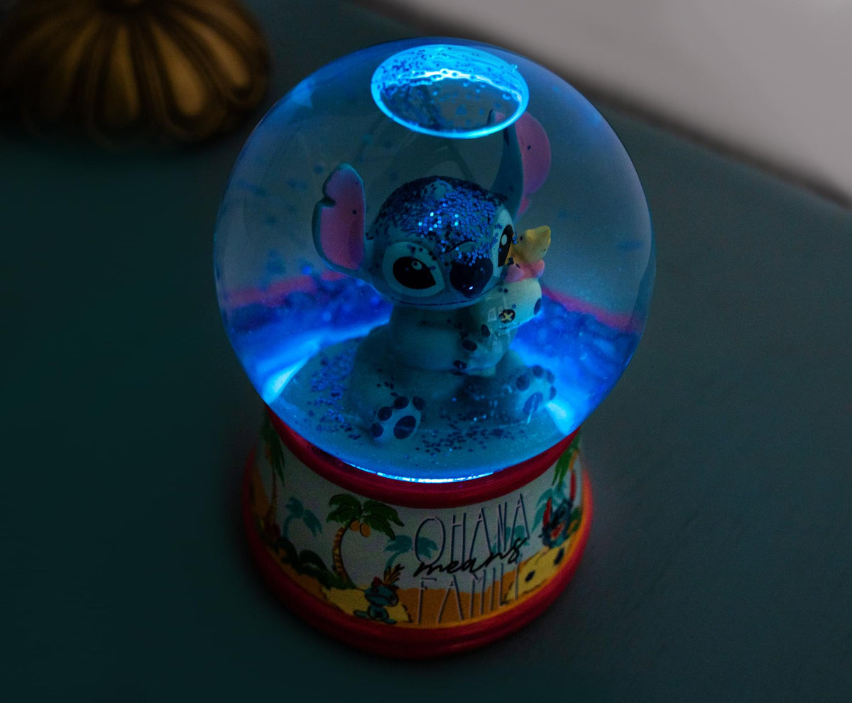 Disney Lilo & Stitch Light Up 6 Inch Snow Globe | Free Shipping