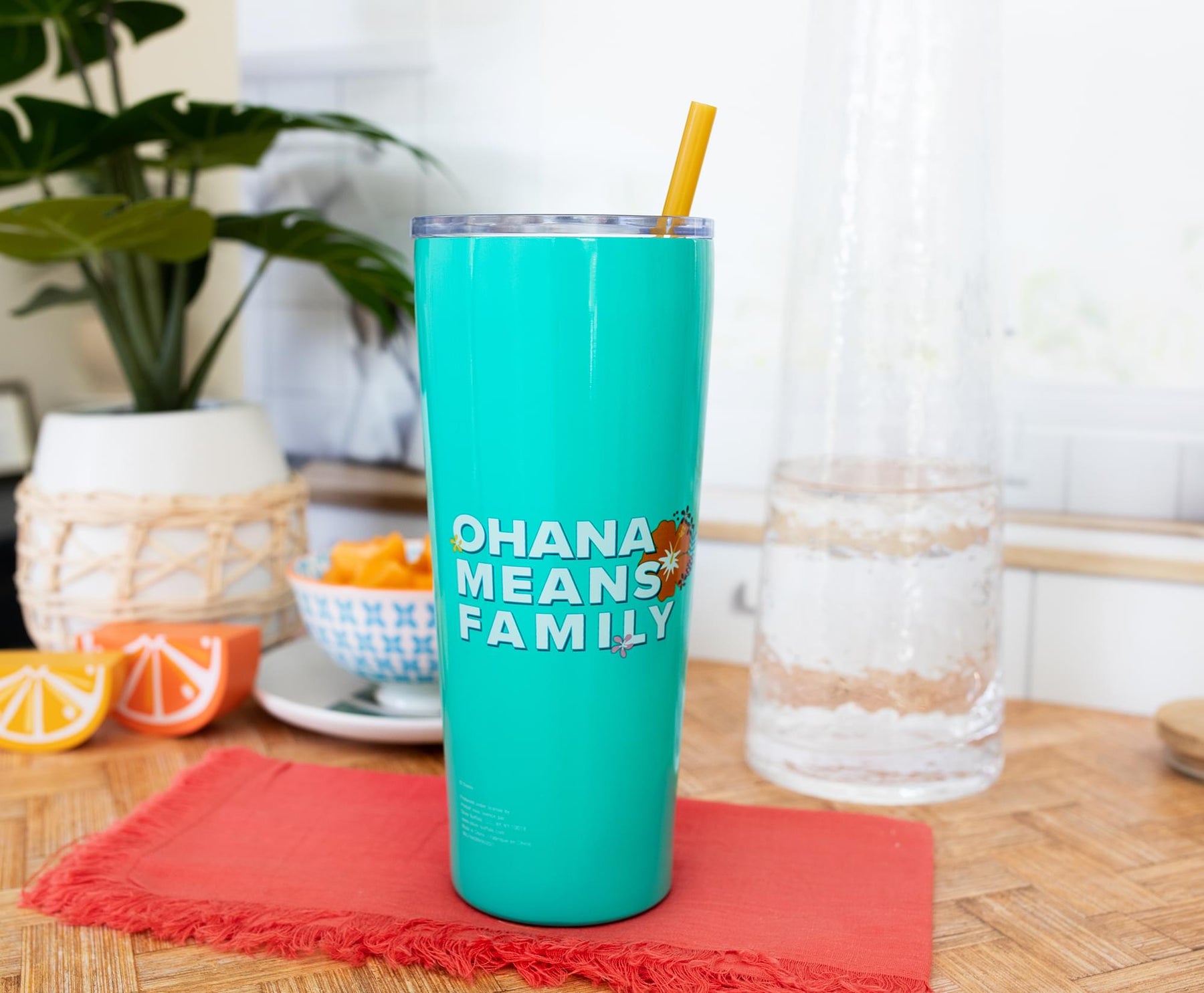 Disney Stitch Ohana Plastic Tumbler with Lid and Straw 32 oz Cup – Lonestar  Finds