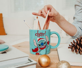 Disney Lilo & Stitch Holiday Cheer Ceramic Mug With Lid | Holds 18 Ounces