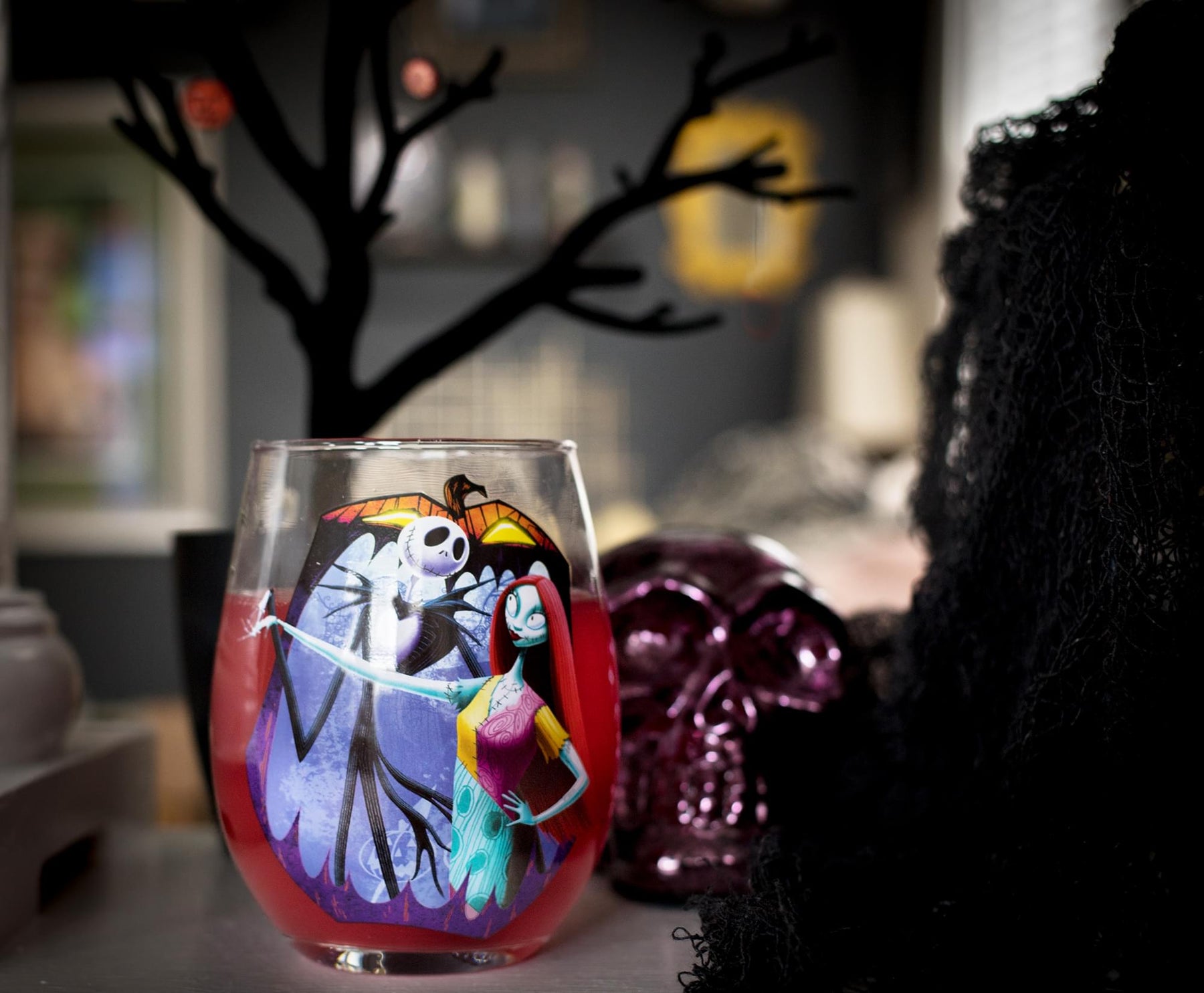 The Nightmare Before Christmas "Meant To Be" Stemless Glass | Holds 20 Ounces