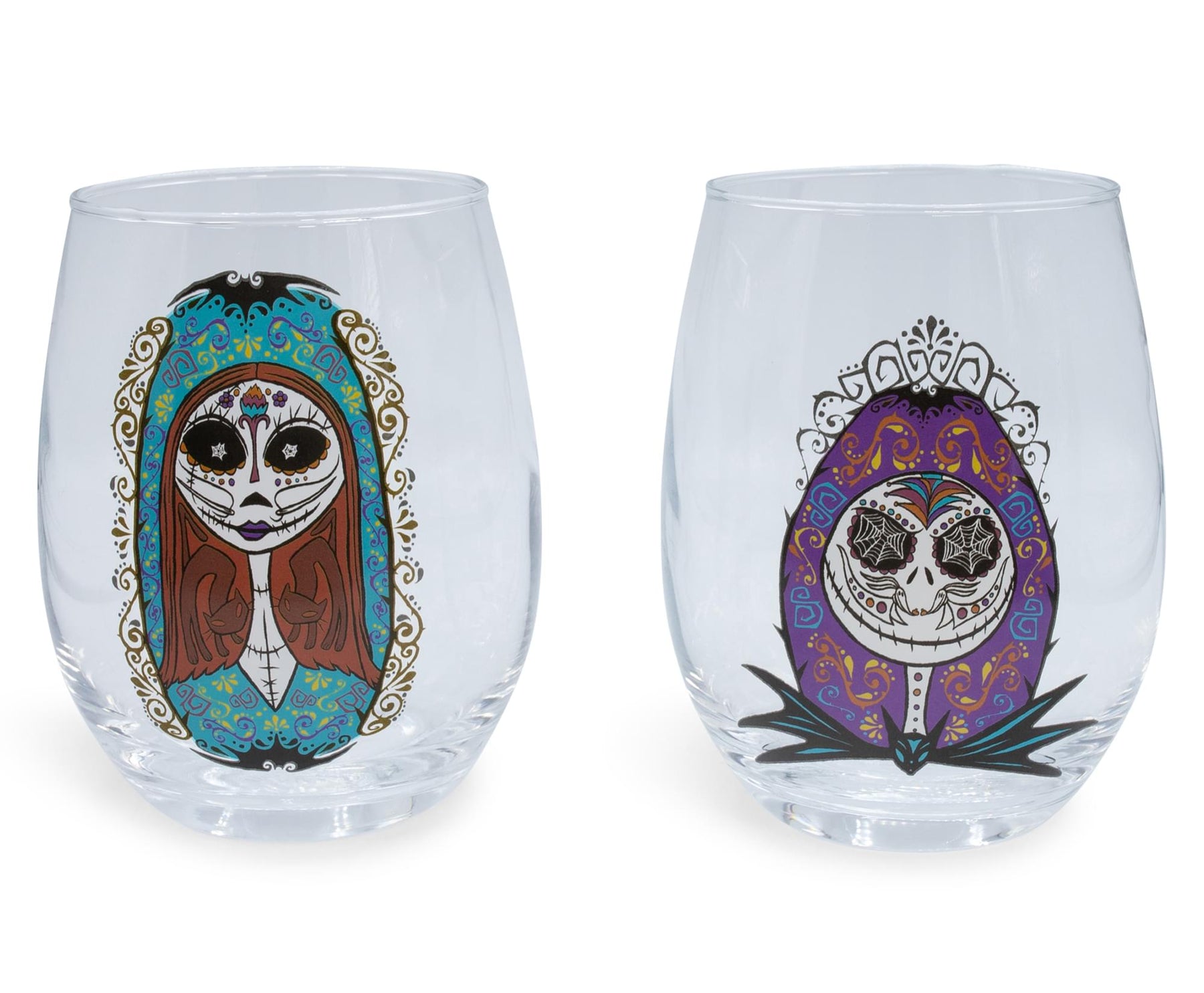 Nightmare Before Christmas 20 Ounce Stemless Wine Glass Set