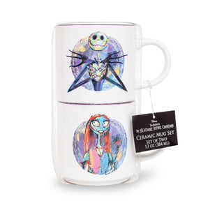 Disney Nightmare Before Christmas Splatter Characters Ceramic Stacking Mug Set