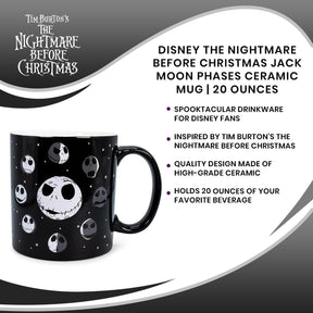 Disney The Nightmare Before Christmas Jack Moon Phases Ceramic Mug | 20 Ounces