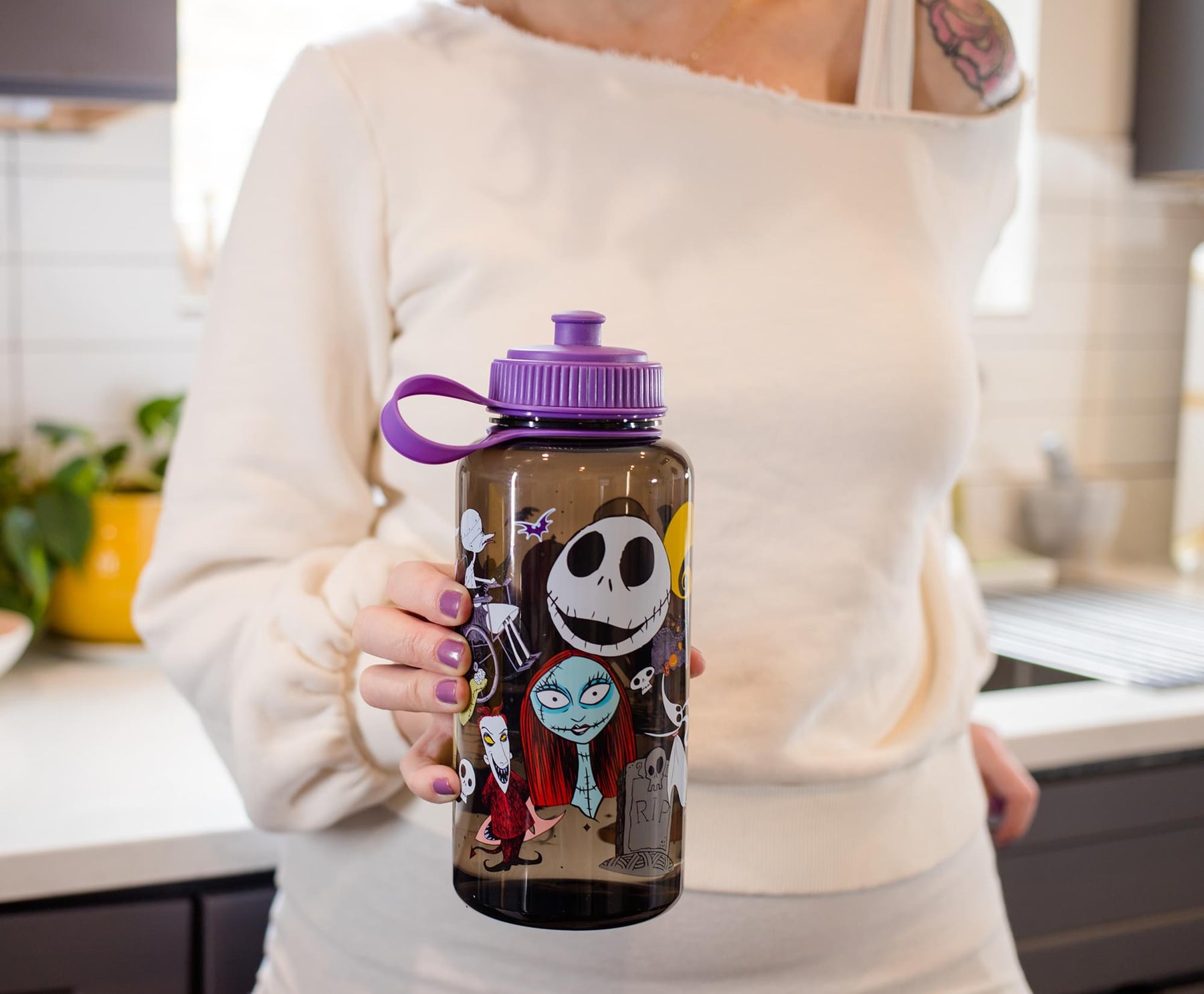 The Nightmare Before Christmas Plastic Water Bottle | Holds 34 Ounces