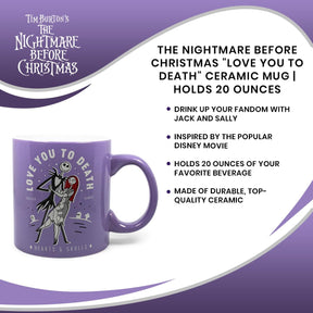 The Nightmare Before Christmas "Love You To Death" Ceramic Mug | Holds 20 Ounces