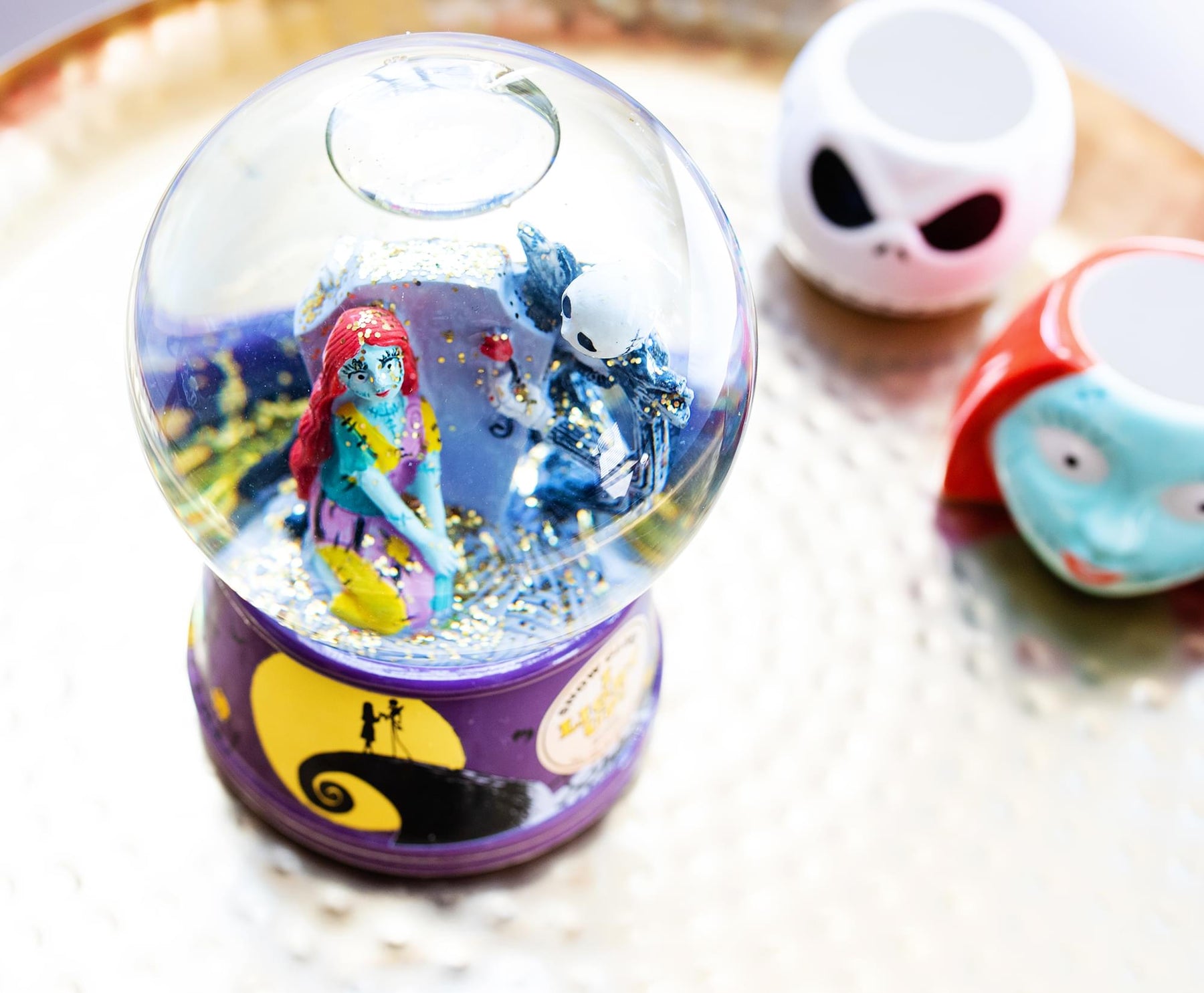 Disney Nightmare Before Christmas Jack & Sally Light-Up Snow Globe | 6 Inches