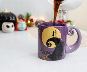 Disney The Nightmare Before Christmas Jack & Sally Spiral Handle Ceramic Mug