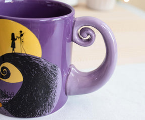 Disney The Nightmare Before Christmas Jack & Sally Spiral Handle Ceramic Mug